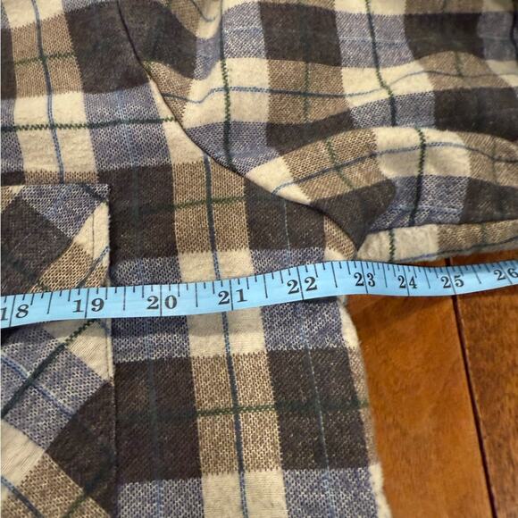 Vintage Flannel Plaid Button Down Chore Shirt Jacket Quilted Mens Med Workwear - Picture 12 of 13